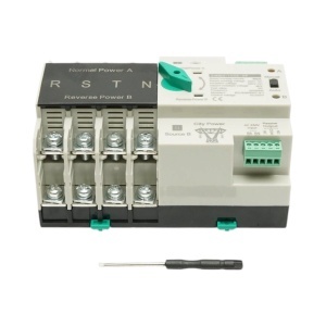 Comutator ATS trifazat 4P, 100A 400V AC Dual Power, transfer automat de la panouri fotovoltaice la retea FHM3-100E/4P - Img 2