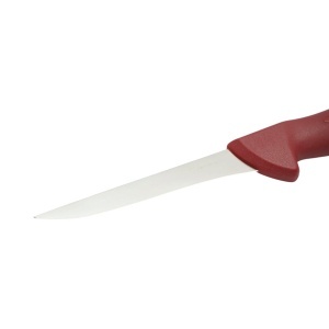 Cutit dezosat ingust profesional 13cm, lama otel 5Cr15MoV, maner Nylon rosu Breckner Germany - Img 6