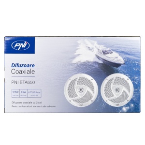 Difuzoare coaxiale pentru barci PNI BTA650 120W, 16.5 cm, set 2 buc - Img 8