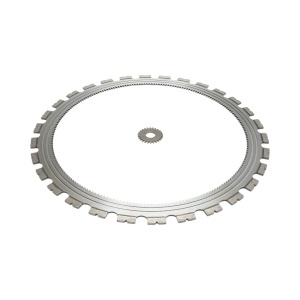 Disc inelar diamantat segmentat 510mm, 30 dinti, caneluri interioare cu rola antrenare pentru masina de taiat beton Breckner Germany - Img 2