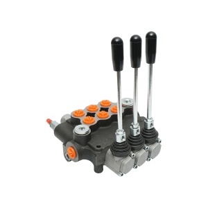Distribuitor hidraulic cu 3 manete debit 80L/min cu levier si reductie inclusa -15 /+80 Breckner Germany - Img 3
