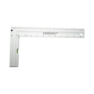 Echer tamplarie din aluminiu cu nivela 300mm/12 inch Crownman