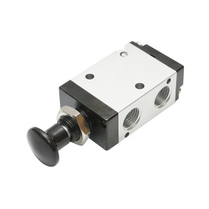 Electrovalva pneumatica cu maner 2 pozitii, 3 cai G 1/4 inch 3R210-08 - Img 3