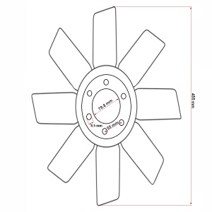 Elice ventilator din plastic cu 8 palete UTB U-650 - Img 3