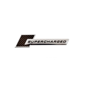 Emblema auto supercharged negru relief 10x1cm