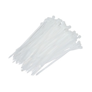 Faseta colier plastic alb 2.5x100mm 100 buc/set Longroad