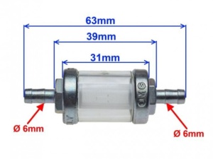 Filtru benzina scuter (model 5) 6mm - Img 2