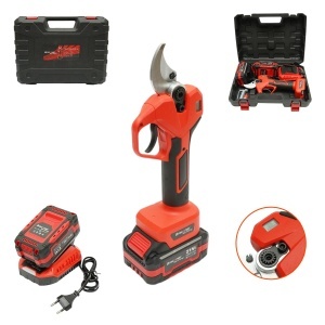 Foarfeca electrica de gradina 500W cu 2 acumulatori 21V, 4Ah Li-Ion, Brushless, afisaj digital, diametru maxim taiere 40mm Breckner Germany