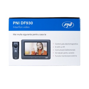 Interfon video PNI DF930 cu 1 monitor, ecran LCD 7 inch, 800x480, iesire yala electromagnetica, negru - Img 6