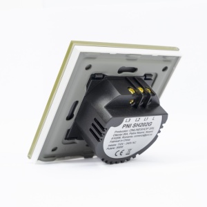 Intrerupator dublu cu touch PNI SH202G din sticla, gold cu LED indicator, culoare auriu - Img 2