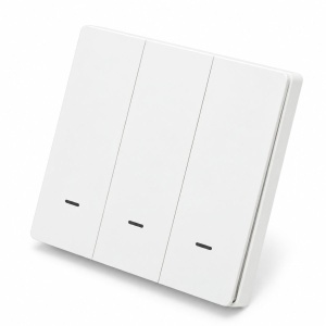 Intrerupator inteligent smart Wi-Fi triplu alb incastrat 100-240V, 10A, 2200W, aplicatie Tuya Smart Life, compatibil Alexa si Google Home 86x86x33mm