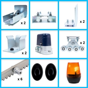 Kit complet automatizare porti autoportante PNI AP800D, motor, roti, fotocelule, telecomanda, lampa, 6 metri cremaliera, 3x2 m sina pentru o deschidere utila de 4-5m, 230V, 1100 N si 800KG poarta culi - Img 23