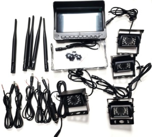 Kit supraveghere video wireless PNI TRK504 pentru camion DVR cu monitor LCD si 4 camere