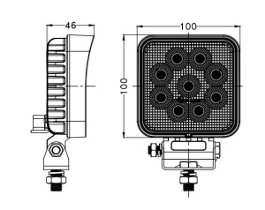 Lampa de lucru 36LED OSRAM, 36W, patrata, difuza - Img 4