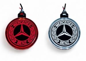 Lampa oglinda LOGO Mercedes alb-rosu