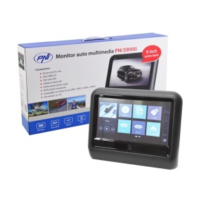 Monitor auto multimedia PNI DB900 negru, ecran tactil 9 inch,DVD,SD,USB, aplicabil pe tetiera, mufa de bricheta inclusa - Img 2