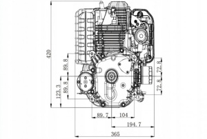 Motor ax vertical Zongshen XP380A (ax 25.4 Ø - 87mm) 11.5 CP (pentru tractorase) - Img 2
