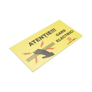 Placuta avertizare pentru gard electric 100x200mm - Img 2