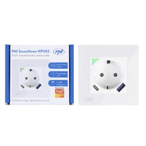 Priza inteligenta PNI SmartHome WP202 WiFi, montaj ingropat, control prin internet, aplicatie dedicata Tuya Smart, compatibila Amazon Alexa si Google Home - Img 2