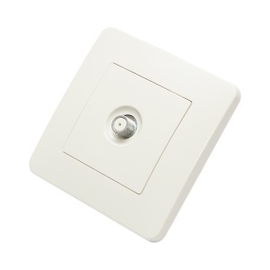 Priza TV tip F alba incastrata PC 80x80mm