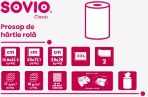 Prosop de hartie rola 500 foi, 2 straturi SOVIO Monorola - Img 2