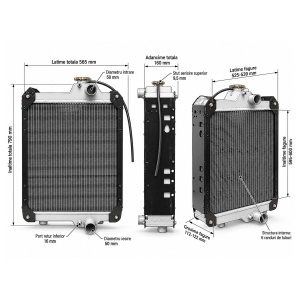 Radiator racire apa Case IH, New Holland, Steyr 790x565x160mm cod OEM 87306756, 82027546, 82033774, 82033796, 87306757, 8132017 - Img 2
