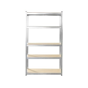 Raft metalic cu 5 polite MDF, 180x100x30cm, 250kg/polita, montaj fara suruburi, galvanizat