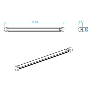 Rampa LED 30LED 450lm 470x35x33mm - Img 3