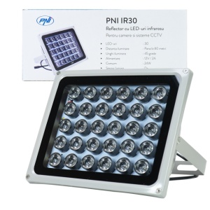 Reflector cu LED-uri infrarosu PNI IR30 pentru camere si sisteme CCTV, 30 leduri IR, distanta 80m, IP66 - Img 2