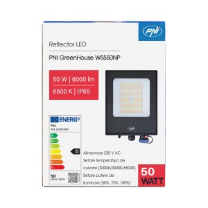 Reflector LED PNI GreenHouse WS550NP 50W alimentare 230V, temperatura de culoare reglabila (3000K, 4000K, 6500K), intensitate luminoasa reglabila - Img 4