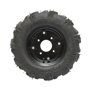 Roata completa 400/8 R1 6PR crampon cu janta neagra THOR - Img 4
