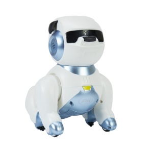 Robot inteligent interactiv Robo Dog, control vocal, butoane tactile, alb-albastru, acumulator inclus 3.7V 350mAh - Img 5