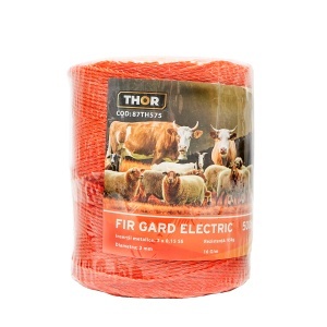 Rola fir portocaliu fi 2mm insertie metalica 3x0.15mm SS, rezistenta 16 Ohm/m, 500m gard electric THOR - Img 2