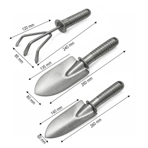 Set 3 unelte gradinarit cu lopatica, transplantor, cultivator si maner plastic Breckner Germany - Img 3