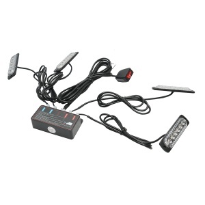 Set 4 lampi LED stroboscopice 24W, 12-24V galben, unitate control cu 4 module 110x28x12mm - Img 3