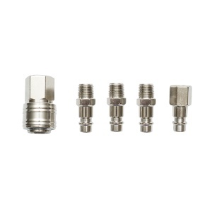 Set 5 cuple rapide 1/4 pentru furtunuri aer comprimat si scule pneumatice Breckner Germany