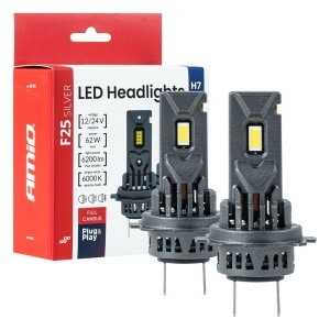 Set becuri LED faruri F25 Silver Full CANBUS H7/H18, 62W, 12V/24V