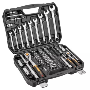 Set de chei tubulare 1/2" si 1/4", 82 piese, din otel CrV