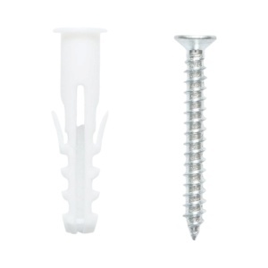 Set diblu universal din plastic alb 8x40mm cu surub 5x40mm 50 buc/set