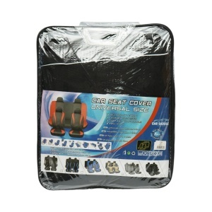 Set huse scaune auto universale negru-alb, material textil 8 piese - Img 10
