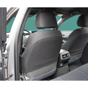 Set huse scaune auto universale negru-albastru, material textil 8 piese - Img 6