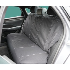 Set huse scaune auto universale negru-gri, material textil 8 piese - Img 7