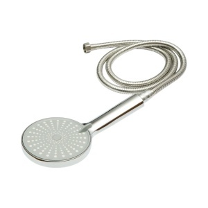 Set para dus cu furtun zincat 1.5m, 3 functii, duze silicon, crom lucios, plastic 120x250mm - Img 5
