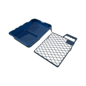 Set vopsit si zugravit cu trafaleti poliester 10cm, 18cm, 2 pensule, spaclu, mixer, tavita vopsea, gratar, folie protectie, banda mascare 15 piese Breckner Germany - Img 5