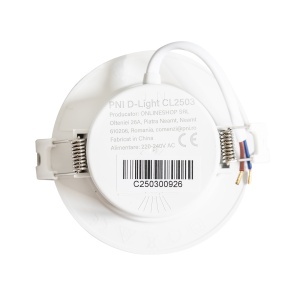 Spot LED PNI D-Light CL2503 3W, incastrabil, rotund 9 cm, 6400K, alimentare 230V, 330 lm, alb rece - Img 8