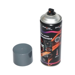 Spray vopsea acrilic termorezistent la 400 grade gri 450ml Breckner Germany - Img 2