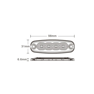 STROBOSCOP SLIM 4 led-uri lumina portocalie - Img 2