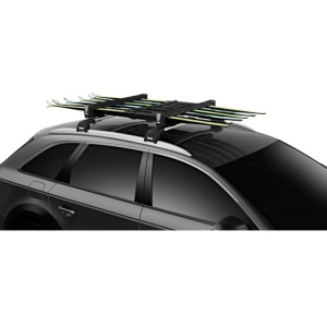 Suport 6 perechi schiuri Thule SnowPack Black 7326 cu prindere pe bare transversale aluminiu cu profil T - Img 5
