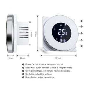 Termostat inteligent incastrabil PNI SafeHome PT38R WiFi 16A, control prin internet incalzire electrica in pardoseala, aplicatie mobil Tuya Smart, integrare in scenarii si automatizari smart cu alte p - Img 4