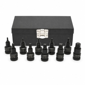 Trusa chei tubulare de impact biti torx scurte T20-T70, patrat 1/2 inch Cr-Mo 10 piese Breckner Germany
